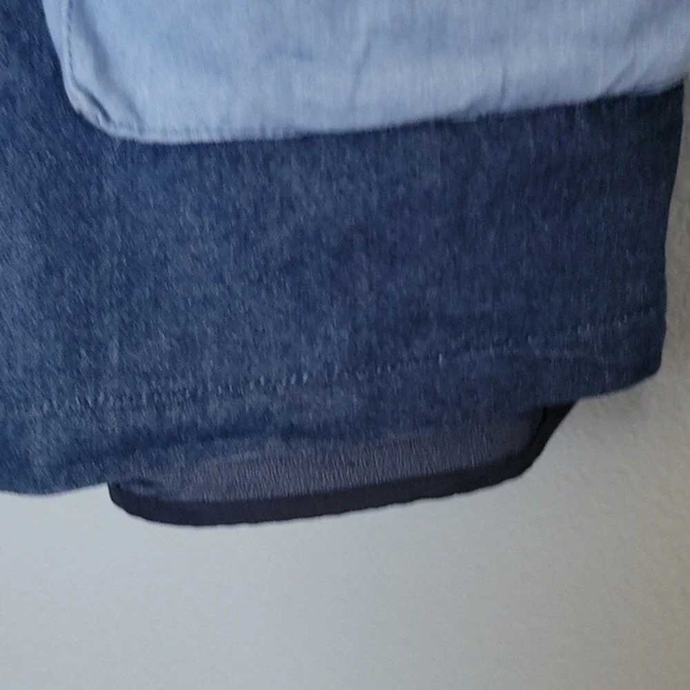 L'atiste 90's Y2K Summer Patchwork Sleeveless Denim Chambray Romper Jrs. Large - Picture 10 of 10